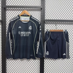 Kids 2025/26 Rea Madrid Away Black LS Kids/Youth Soccer Uniform-530