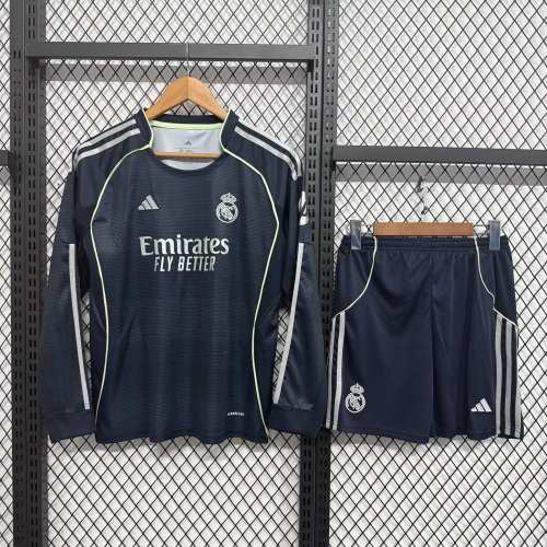 Kids 2025/26 Rea Madrid Away Black LS Kids/Youth Soccer Uniform-530