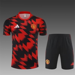 2025/26 Manchester United Black & Red Thailand Tracksuit Uniform-801
