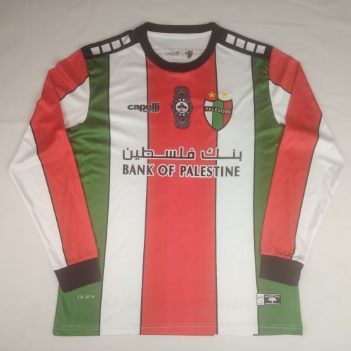 2022/23 Palestine Home White & Red Thailand LS Soccer Jersey AAA-38