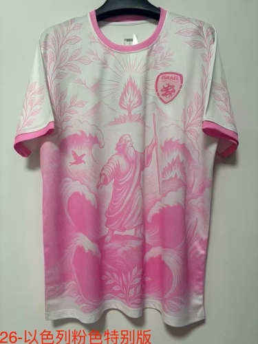 Special Version 2025/26 Israel Pink & White Thailand Soccer Jerseys AAA-709/47