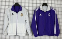 Double-sided 2025/26 Rea Madrid Blue & White Windbreaker Hoodies Top-510