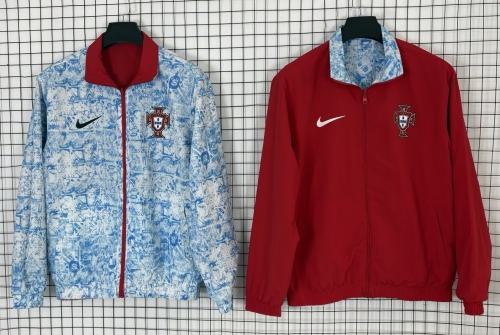 2025-26 Portugal Blue & Red Windbreaker Hoodies Top-510