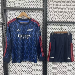 Kids 2025/26 Arsenal Away Blue Kids/Youth LS Soccer Uniform-530