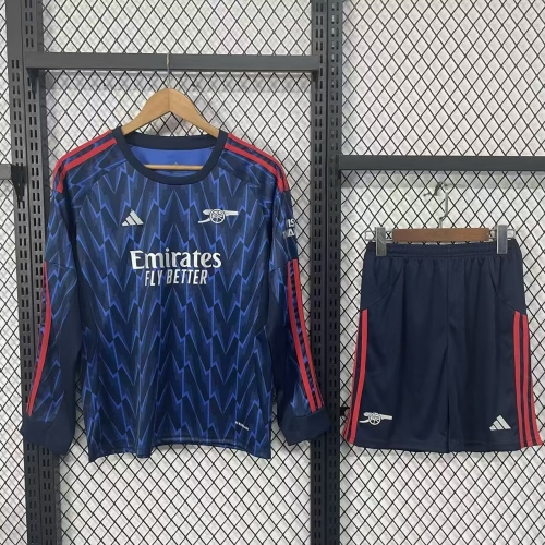 Kids 2025/26 Arsenal Away Blue Kids/Youth LS Soccer Uniform-530