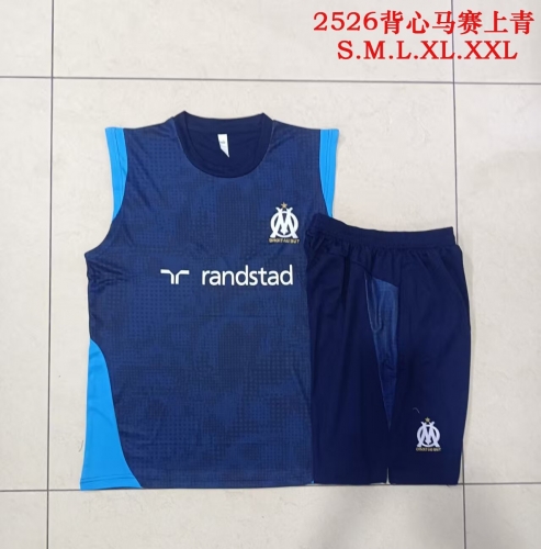 2025/26 Olympique de Marseille Cyan Soccer Tracksuit Vest Suit-815