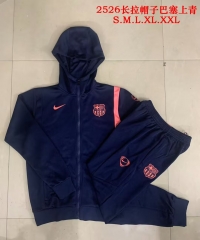 2025/26 Barcelona Cyan Soccer Jacket Uniform With Hat-815