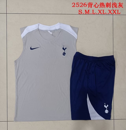 2025/26 Tottenham Hotspur Light Gray Thailand Soccer Vest Suit-815