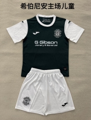 Kids 2025/26 Hibernian FC Home Black Kids/Youth Soccer Uniform-208