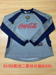 01/02 Retro Version Club América 2nd Away Gray LS Thailand Soccer Jersey-2041