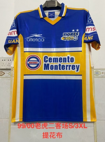 99/00 Retro Version Tigre UANL 2nd Away Blue Thailand Soccer Jersey AAA-2041