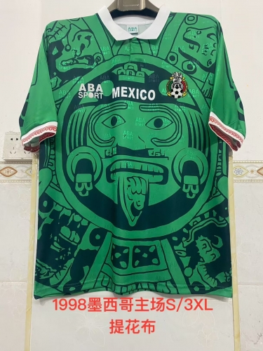 1998 Retro Version Mexico Home Green Thailand Soccer Jersey AAA-2041