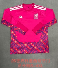 2025/26 Mexico Goalkeeper Rose Red Thailand LS Soccer Jersey AAA-2146/07