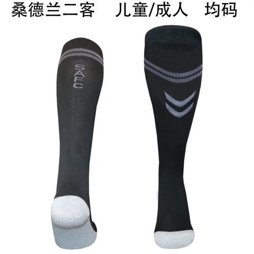 Adult/Kids 2025/26 Sunderland 2nd Away Black Thailand Soccer Socks