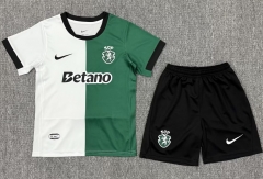 Kids 2025/26 Special Sporting Lisbon White & Green Kids/Youth Soccer Uniform-522
