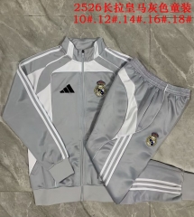 Kids 2025/26 Rea Madrid Gray Kids/Youth Soccer Jacket Uniform-815