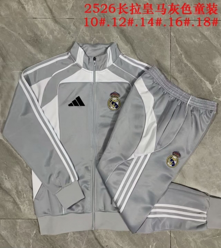Kids 2025/26 Rea Madrid Gray Kids/Youth Soccer Jacket Uniform-815