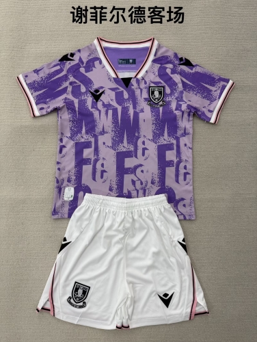 Kids 2025/26 Sheffield Away Purple Kids/Youth Soccer Uniform-208
