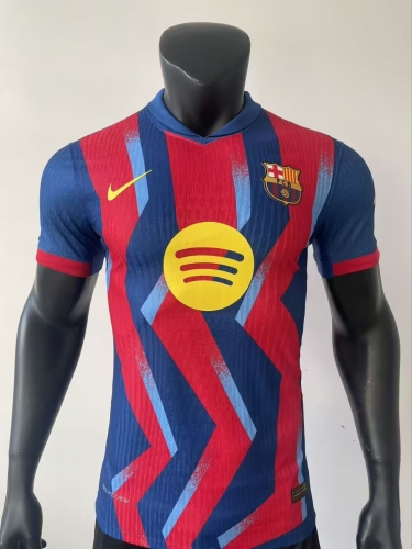 Player Version 2025/26 Barcelona 3nd Away Blue & Red Thailand Soccer Jerseys AAA-308/416/XY