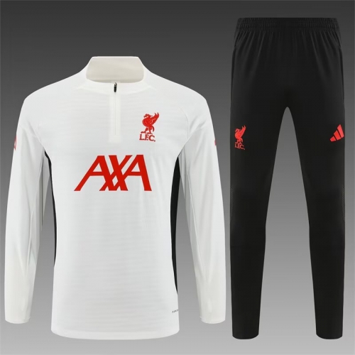 Player Version 2025/26 Liverpool White Soccer Tracksuit Uniform-801