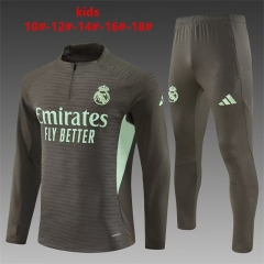 Player Version 2025/26 Rea Madrid Khaki Kids/Youth Soccer Tracksuit Uniform-801