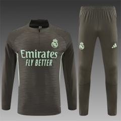 Player Version 2025/26 Real Madrid Khaki Soccer Tracksuit Uniform-801
