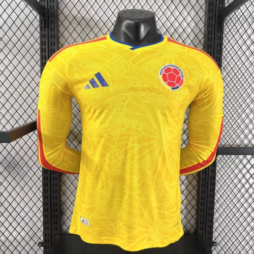 Player Version 2025/26 Colombia Home Yellow Thailand LS Soccer Jeesey AAA-XY