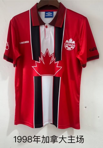 1998 Retro Version Canada Home Red Thailand Soccer Jersey-709