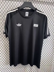 2025/26 Jointed Version Addid Casual Black Cotton T-Shirts-23