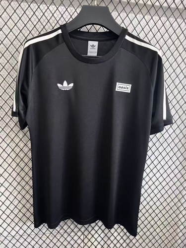 2025/26 Jointed Version Addid Casual Black Cotton T-Shirts-23