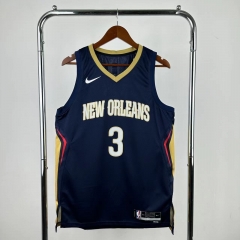 NBA New Orleans Pelicans Away Royal Blue #3 Jersey-311