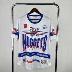 26 Models #MN Retro Version NBA Denver Nuggets White T-Shirts-311