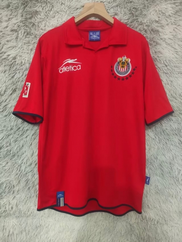 03/04 Retro Version Deportivo Guadalajara 2nd Away Red Thailand Soccer Jersey AAA-2178