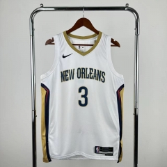 NBA New Orleans Pelicans Home White #3 Jersey-311