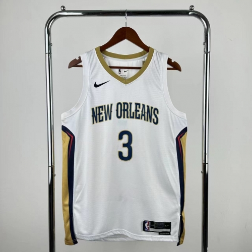 NBA New Orleans Pelicans Home White #3 Jersey-311