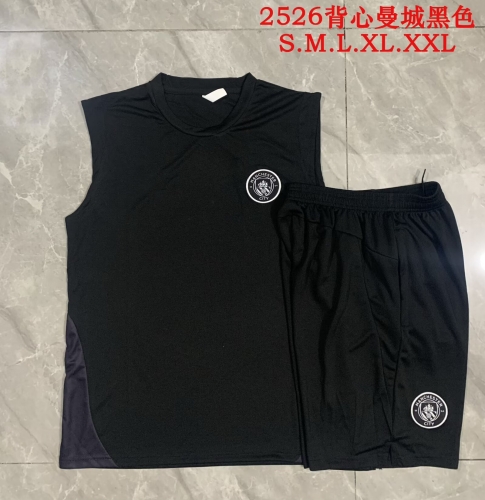 2025/26 Manchester City Black Thailand Soccer Vest Suit-815