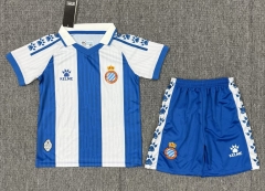 Kids 2025/26 RCD Espanyol Home White & Blue Kids/Youth Soccer Uniform-522