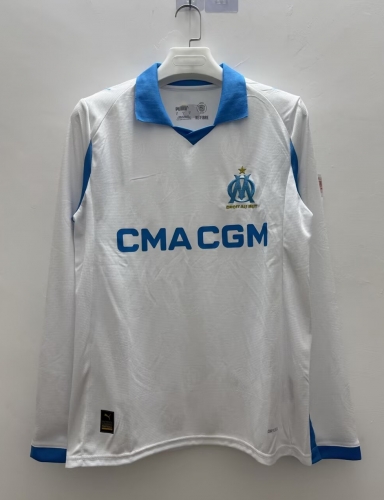 2025/26 Olympique de Marseille Home White LS Thailand Soccer Jersey AAA-410