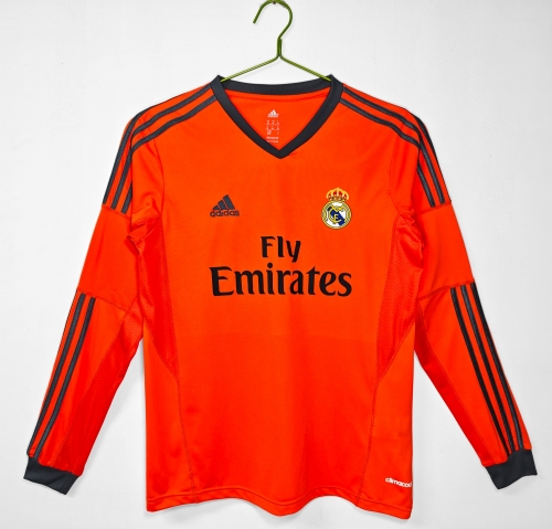 13-14 Rero Version Real Madrid 2nd Away Orange LS Thailand Soccer Jersey AAA-313/710