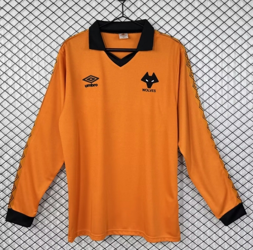 80/81 Retro Version Wolverhampton Wanderers Home Orange LS Thailand Soccer Jersey AAA-503