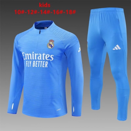 Player Version 2025/26 Rea Madrid Light Blue Kids/Youth Soccer Tracksuit Uniform-801