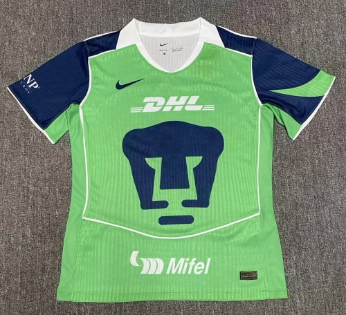Player Version 2025/26 Pumas UNAM 2nd Away Green Thailand Soccer Jersey AAA-912