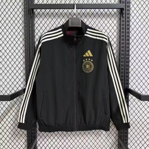 Double-sided 2025-26 Germany Black & Red Windbreaker Hoodies Top-47