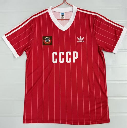 82-83 Retro Version Soviet Union Home Red Thailand Soccer Jersey AAA-503