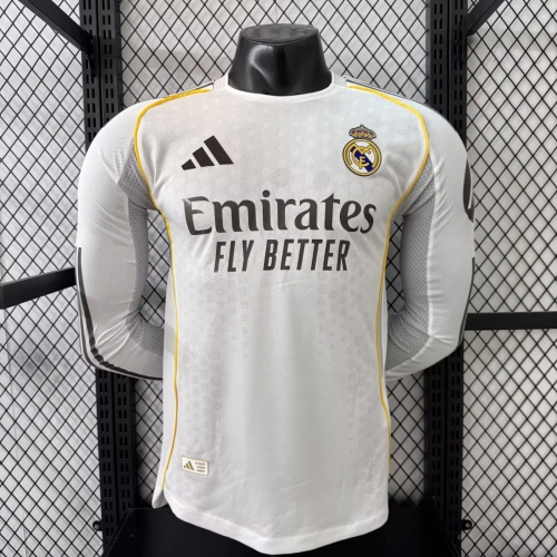 Player Version 2025/26 Rea Madrid Home White LS Thailand Soccer Jersey AAA-XY/16/703