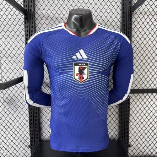 Player Version 2025/26 Japan Home Blue LS Thailand Soccer Jersey AAA-888