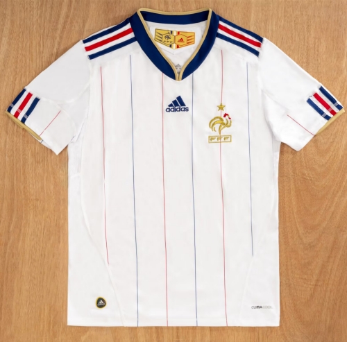 2010 Retro  Version France Away White Thailand Soccer Jersey AAA-1041