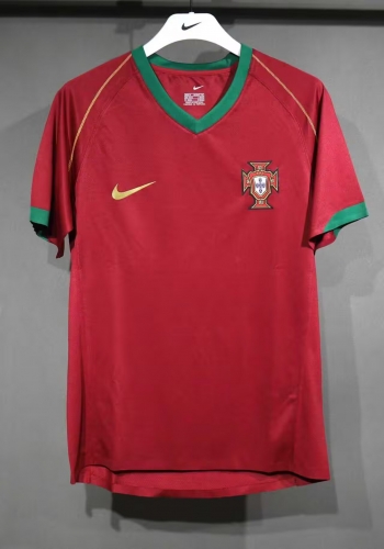 Player Retro Version 06 Portugal Home Red Thailand Soccer Jersey AAA-703