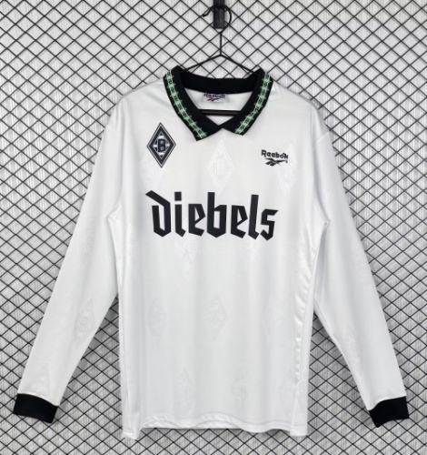 95/96 Retro Version Borussia Mönchengladbach Home White LS Thailand Soccer Jersey AAA-503