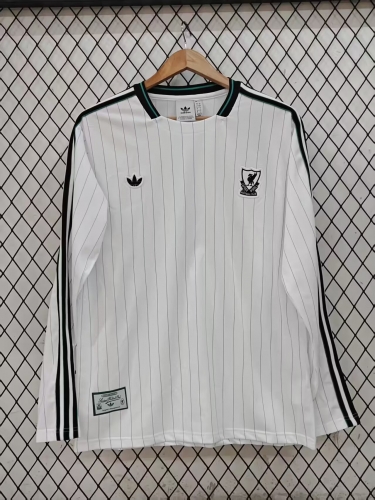 2025/26 Liverpool White LS Thailand Soccer Jersey AAA-23